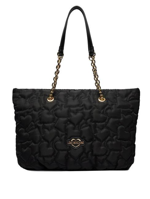 LOVE MOSCHINO QUILTED HEART Bolsa de la compra negro - Bolsos Mujer