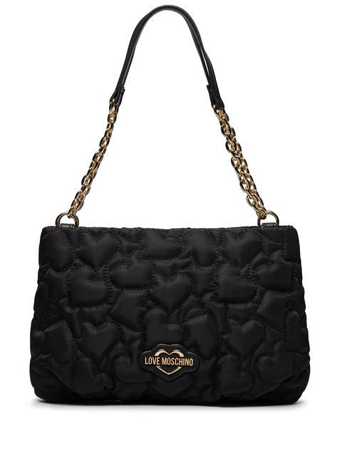 LOVE MOSCHINO QUILTED HEART Bolsa de hombro negro - Bolsos Mujer