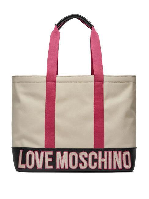 LOVE MOSCHINO FREE TIME  Comprador de lona fucsia negro - Bolsos Mujer