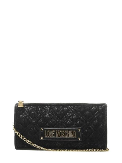 LOVE MOSCHINO QUILTED LACE Bolsa de hombro negro - Bolsos Mujer