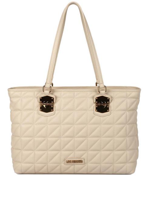 LOVE MOSCHINO CLICK HEART Bolsa de la compra manteca - Bolsos Mujer