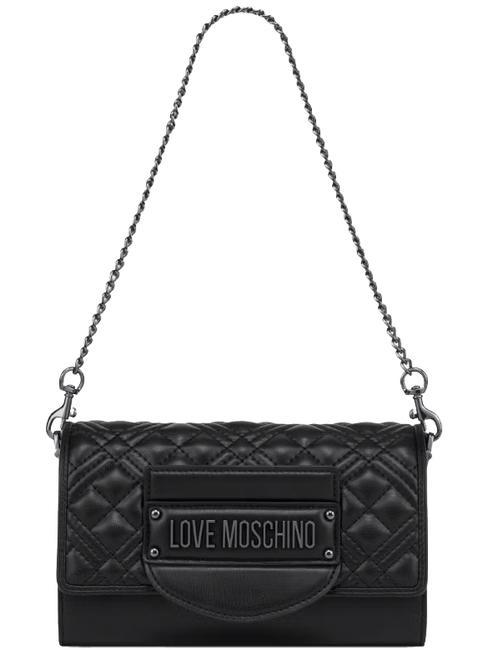 LOVE MOSCHINO QUILTED TAB Mini bolso de hombro negro - Bolsos Mujer