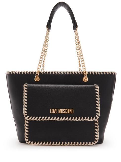 LOVE MOSCHINO HANDSTITCH Bolso shopping al hombro negro - Bolsos Mujer