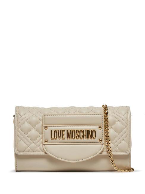 LOVE MOSCHINO QUILTED TAB Mini bolso de hombro Marfil - Bolsos Mujer