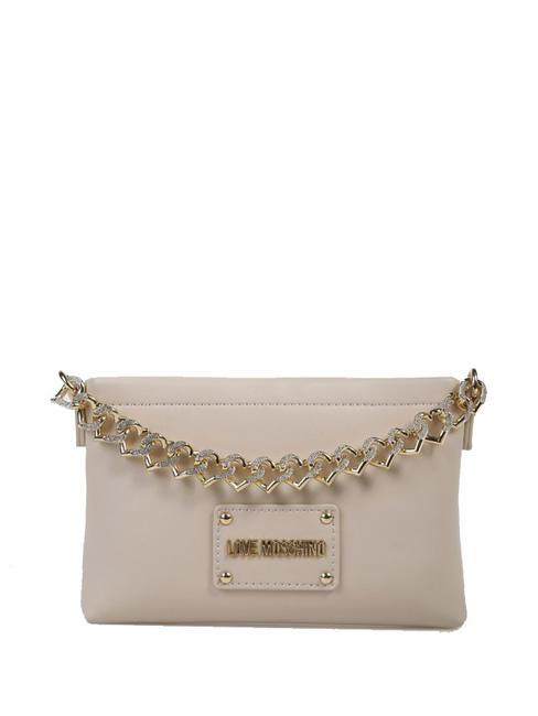 LOVE MOSCHINO STRASS HEART Bolso de mano Marfil - Bolsos Mujer