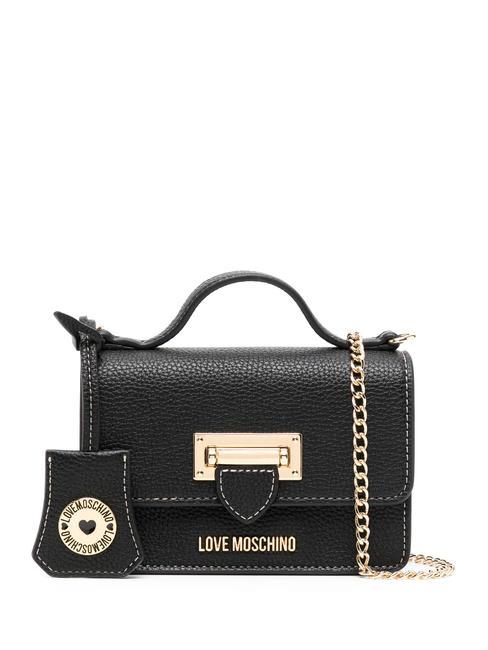 LOVE MOSCHINO CLICK  Micro bolso de mano, con bandolera negro - Bolsos Mujer