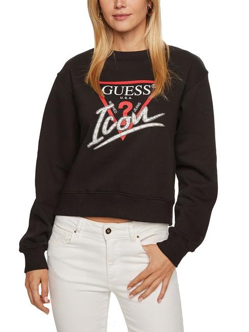 GUESS ICON Sudadera con cuello redondo jetbla - Sudaderas de mujer