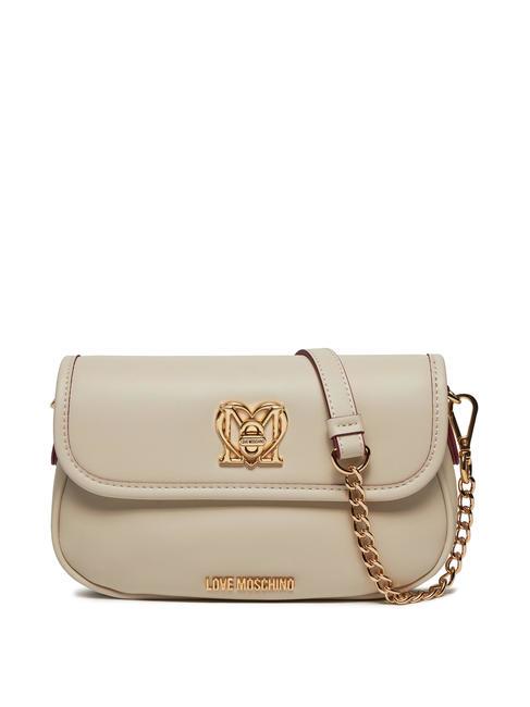 LOVE MOSCHINO TURN LOCK  Bolso bandolera pequeño Marfil - Bolsos Mujer