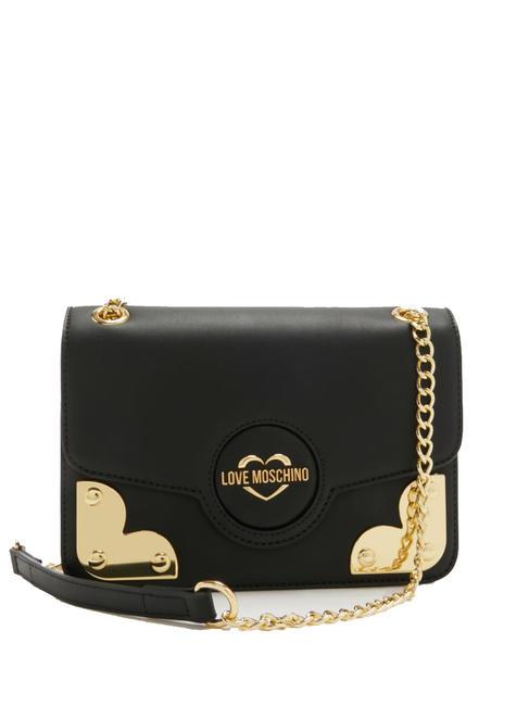 LOVE MOSCHINO HEART CORNER  Mini bolso de hombro/bandolera negro - Bolsos Mujer