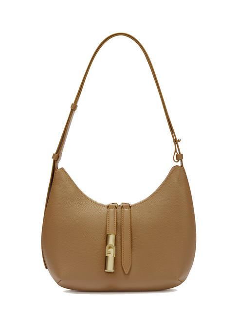 FURLA GOCCIA Bolso bandolera de piel martillada desierto - Bolsos Mujer