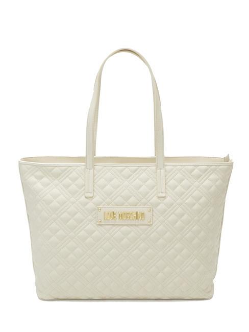 LOVE MOSCHINO QUILTED Bolsa de compras acolchada Marfil - Bolsos Mujer