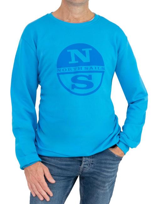 NORTH SAILS N|S LOGO Sudadera de algodón con cuello redondo turquesa - Sudaderas