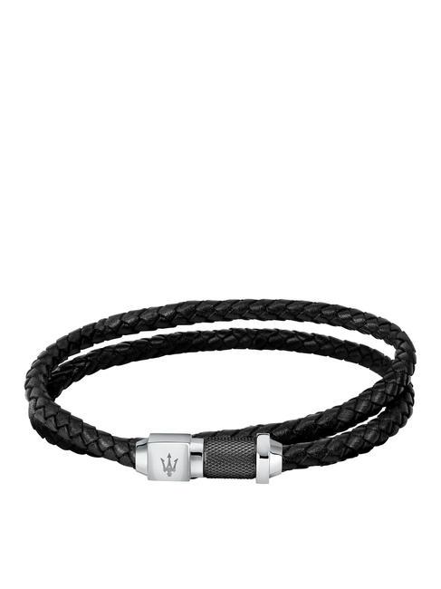 MASERATI RECYCLED LEATHER  Pulsera negro - Pulseras de hombre