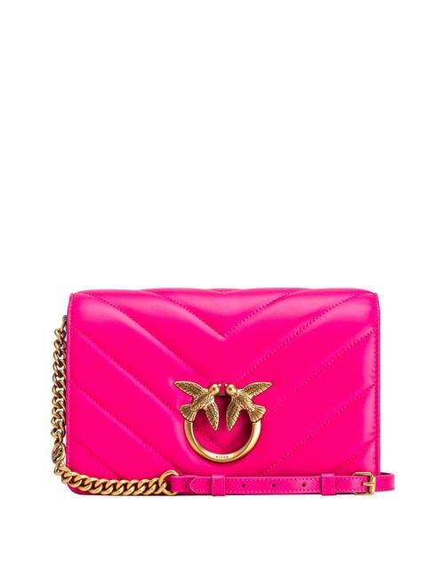 PINKO LOVE CLICK CLASSIC Bolso de piel acolchado rosa rosa-oro antiguo - Bolsos Mujer