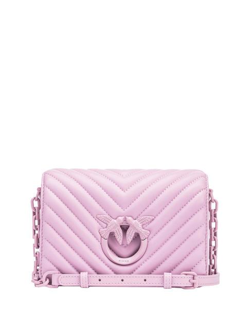 PINKO LOVE CLICK CHEVRON Bolso bandolera mini de piel color bloque lila - Bolsos Mujer