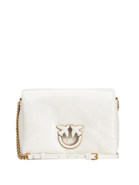 PINKO LOVE CLICK Bolso bandolera en piel naplak blanco + color bloque blanco - Bolsos Mujer