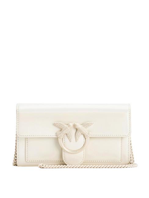 PINKO LOVE ONE Bolso mini de piel naplak blanco + color bloque blanco - Bolsos Mujer