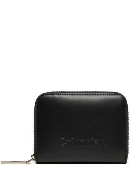 CALVIN KLEIN EMBOSSED CALVIN  Cartera con cremallera negro - Carteras Mujer