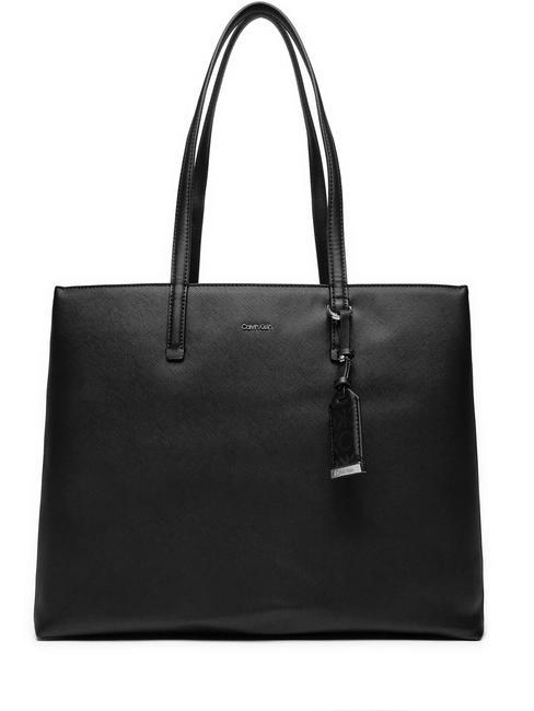 CALVIN KLEIN MUST Comprador de hombro pu monograma negro - Bolsos Mujer