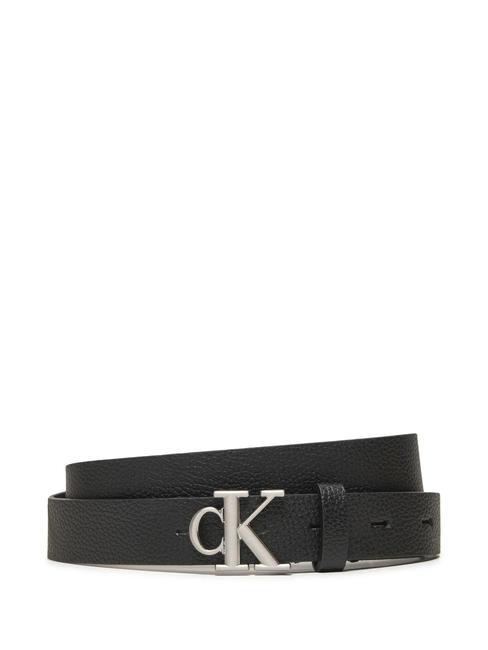 CALVIN KLEIN CK JEANS MONOGRAM  Cinturón de piel fabricado en Italia. pvh negro - Cinturones