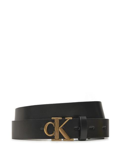 CALVIN KLEIN CK JEANS MONOGRAM  Cinturón de cuero pvh negro - Cinturones