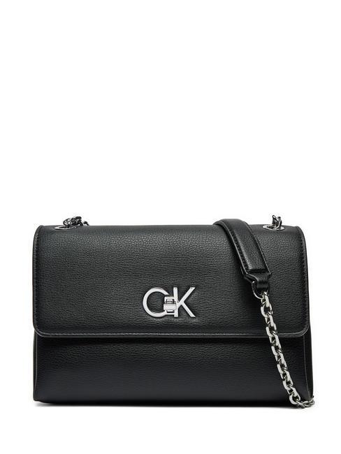 CALVIN KLEIN RE-LOCK  Bolso de hombro/bandolera negro - Bolsos Mujer