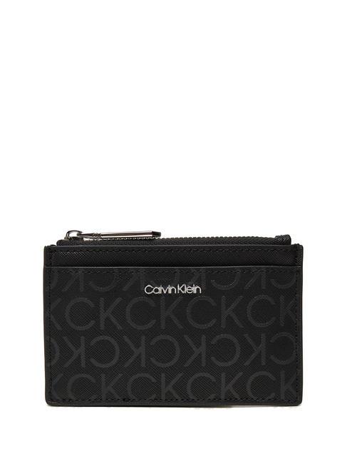 CALVIN KLEIN MUST  Cartera plana pu monograma negro - Carteras Mujer