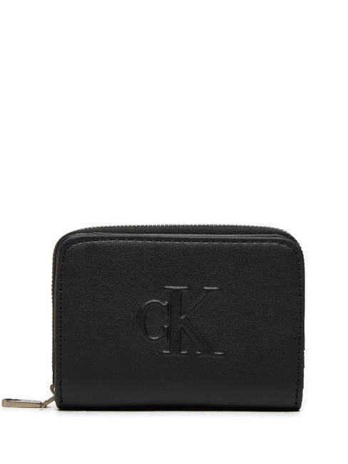 CALVIN KLEIN CK JEANS SCULPTED  Cartera mediana con cremallera pvh negro - Carteras Mujer