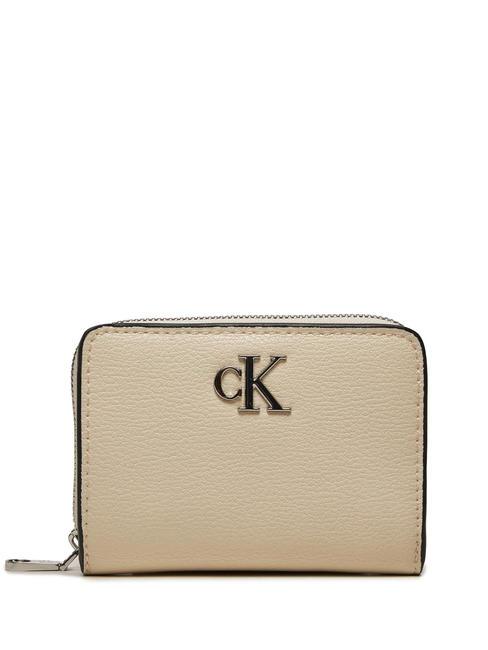 CALVIN KLEIN CK JEANS MINIMAL MONOGRAM  Cartera mediana con cremallera abedul - Carteras Mujer