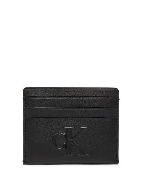 CALVIN KLEIN CK JEANS SCULPTED Tarjetero plano pvh negro - Carteras Mujer