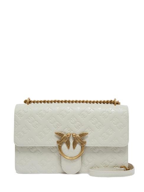 PINKO LOVE ONE CLASSIC Bolso de hombro/bandolera blanco seda-oro antiguo - Bolsos Mujer