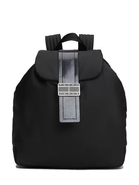 TOMMY HILFIGER TOMMY JEANS STARTDUST Mochila con solapa y logo negro - Bolsos Mujer