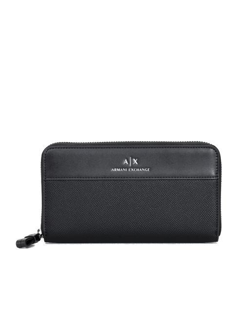 ARMANI EXCHANGE A|X LETTERING Cartera grande con cremallera alrededor negro - Carteras Mujer