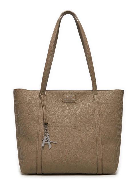 ARMANI EXCHANGE A|X Bolso shopping con logo flocado pisco - Bolsos Mujer