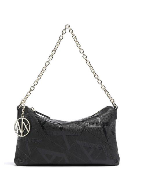 ARMANI EXCHANGE A|X EMBOSSED Bolso de hombro con asa de cadena negro Negro - Bolsos Mujer