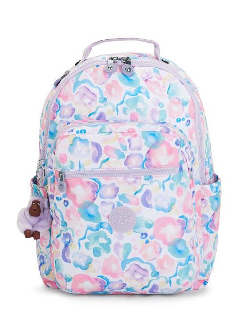 KIPLING SEOUL KIDS Mochila para portátil de 15" flores aguamarinas - Mochilas Escuela & Tiempo Libre