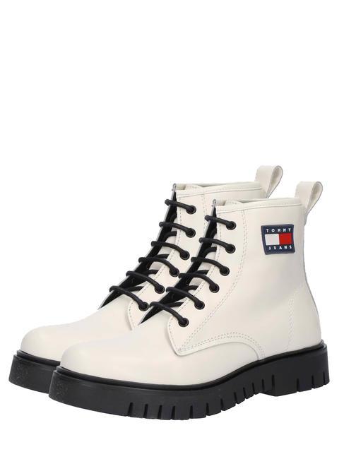 TOMMY HILFIGER TOMMY JEANS Lace Up Botines de piel color crudo - Zapatos Mujer