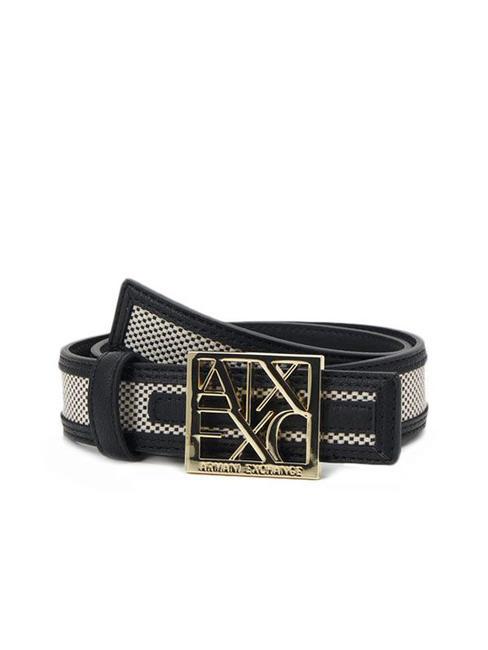 ARMANI EXCHANGE A|X BUCKLE Cinturón con aplicación de lona negro - Cinturones