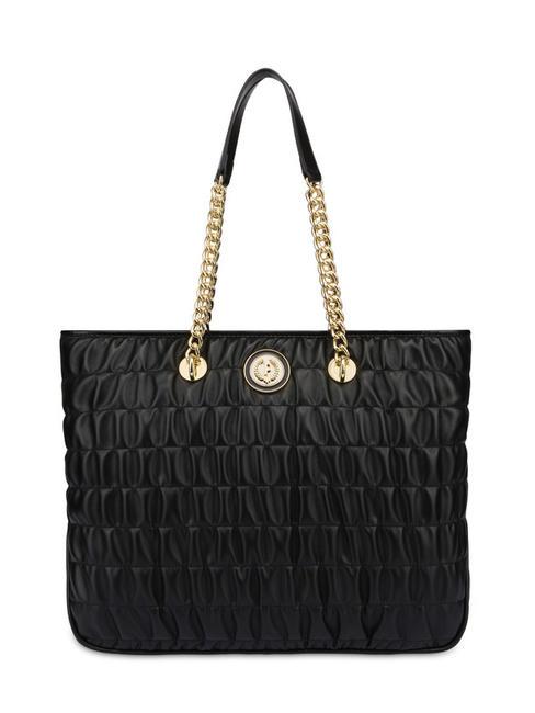 POLLINI WRINKY Bolso shopping con asas de cadena negro - Bolsos Mujer