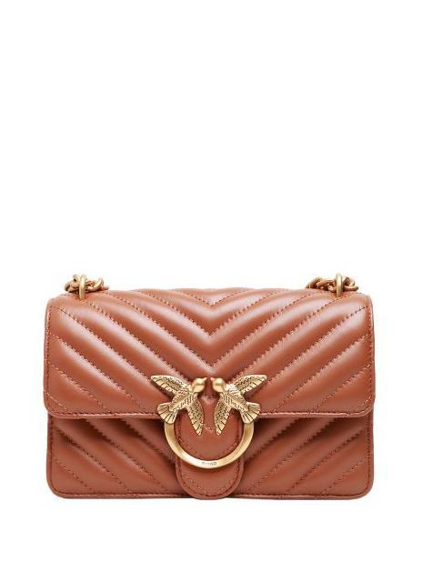 PINKO CLASSIC LOVE ONE Bolso de napa cuero-oro antiguo - Bolsos Mujer