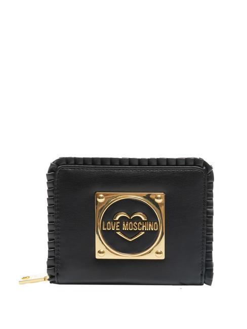 LOVE MOSCHINO HEART CORNER Cartera pequeña con cremallera negro - Carteras Mujer