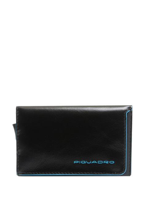 PIQUADRO BLUE SQUARE  Tarjetero con sistema slide negro - Carteras Hombre