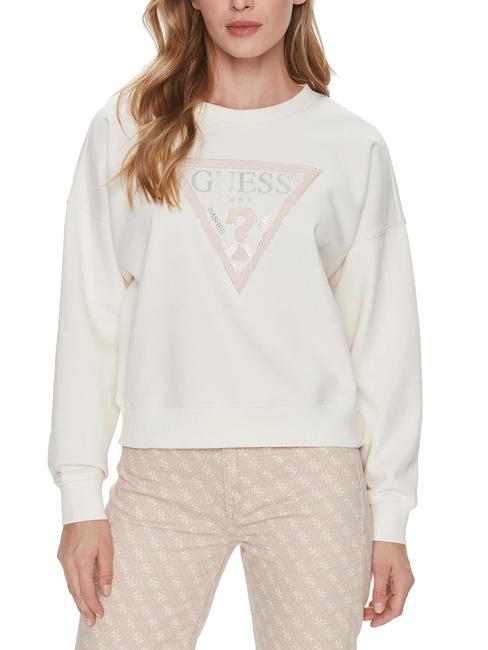 GUESS PONY HAIR Sudadera con cuello redondo cremwhi - Sudaderas de mujer