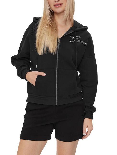 GUESS HOOD ZIP Sudadera con cremallera completa y capucha jetbla - Sudaderas de mujer