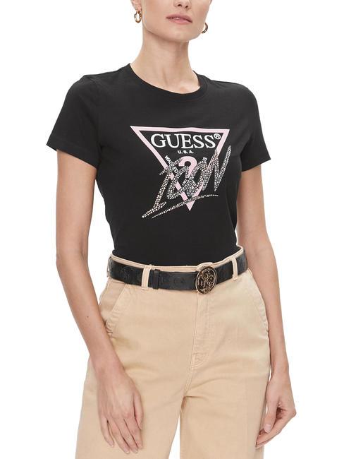 GUESS ICON Camiseta de algodón jetbla - camiseta