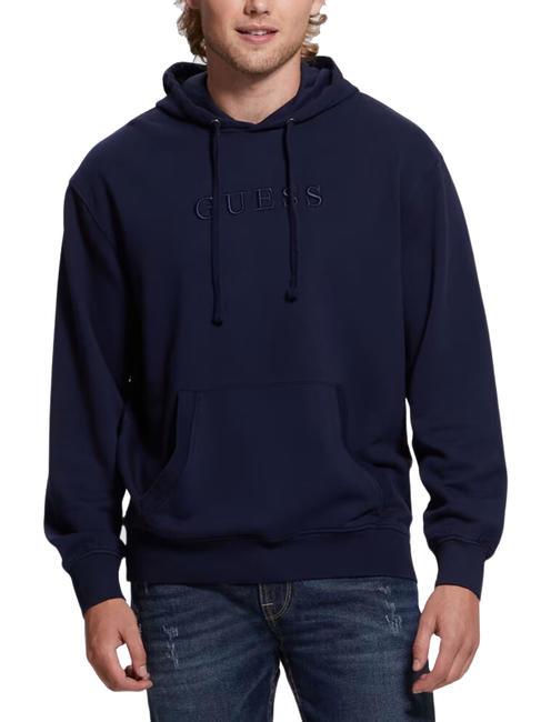 GUESS FINCH TERRY Sudadera con bolsillo y capucha azul inteligente multi - Sudaderas