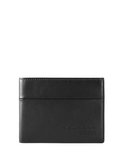 PIQUADRO URBAN Billetera de cuero gris negro - Carteras Hombre