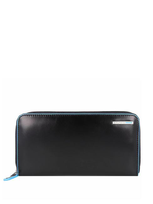 PIQUADRO  Billetera de cuero CUADRADO BLU negro - Carteras Mujer