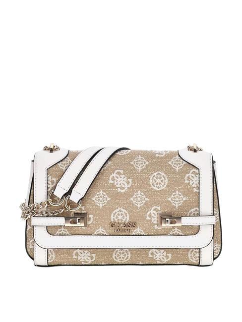 GUESS LORALEE Bolso convertible con solapa logotipo blanco - Bolsos Mujer