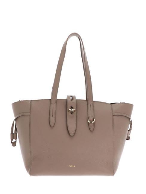 FURLA NET Bolso shopper mediano de piel gris - Bolsos Mujer